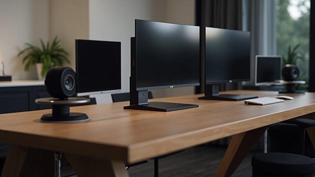 monitor risers with soundbar slots