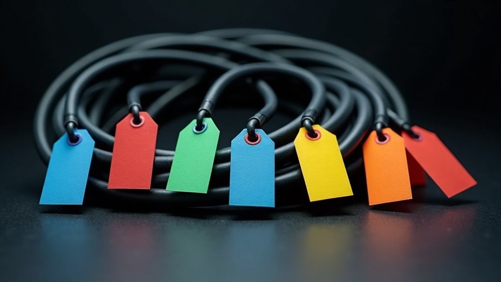 organize av cable tags