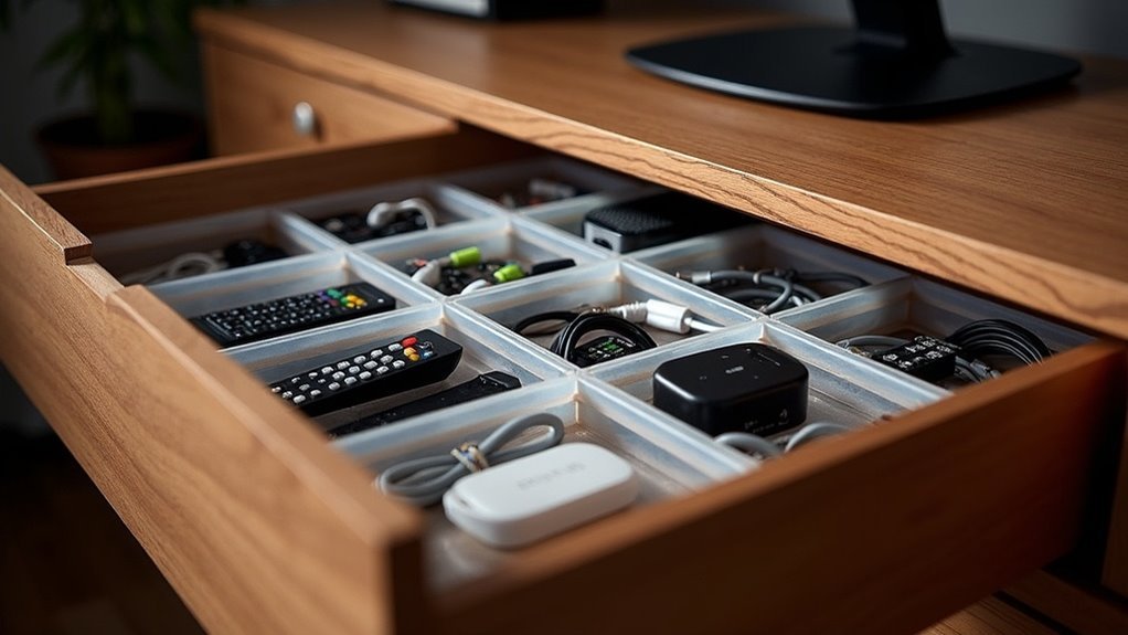 organize electronics with trays